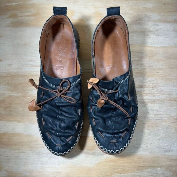 Spring Step Berna Black Leather Shoes Women’s Size 9 - Picture 2 of 9